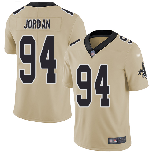 Men New Orleans Saints Limited Gold Cameron Jordan Jersey NFL Football #94 Inverted Legend Jersey